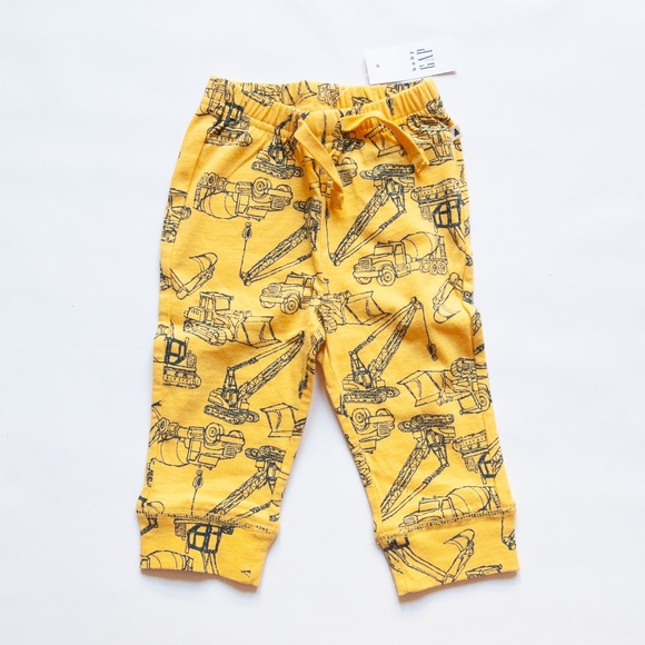 Baby Gap Construction Truck Drawstring Sweat Pants NWT 6-12 Months - Picture 1 of 4